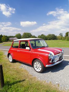 Classic red mini car